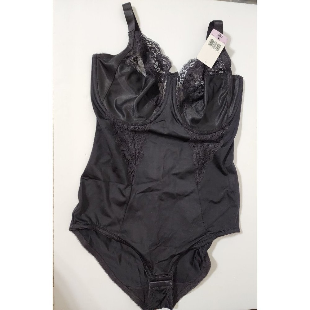 Maiden Form Bra Bodysuit Lace One Piece Shaper Size 42D NEW Black Style 1456